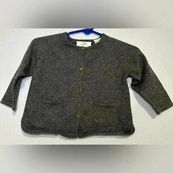 Zara Knitwear Other - Zara Knitwear Baby Cardigan Gray Button Front Pockets 6-9 Months
